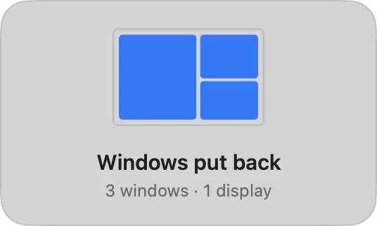 The real Putback HUD: Windows put back, 3 windows, 1 display